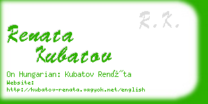 renata kubatov business card